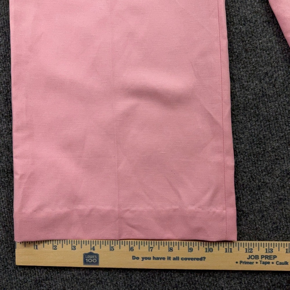 Talbots Greenwich Pant 12P Pink Wide Leg Linen Blend High Rise Cropped Coastal - Picture 9 of 12